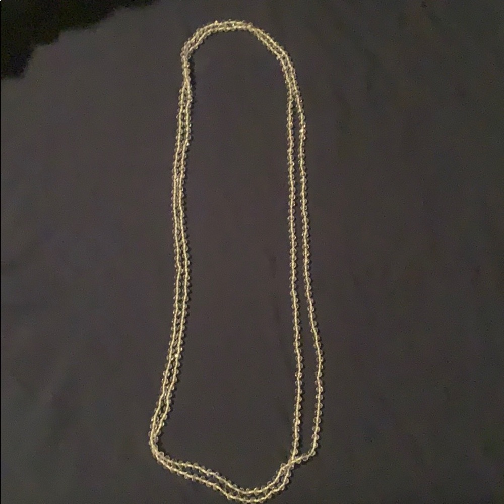 Long clear bead necklace
